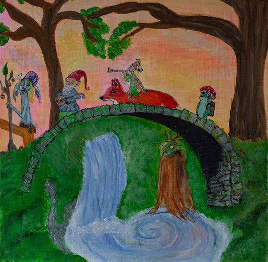 Trooping Fairies on a Bridge - Giclee Print